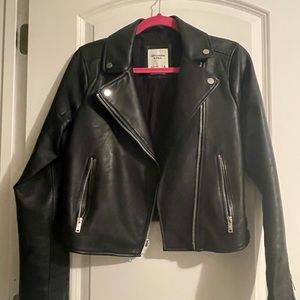Women’s Abercrombie and Fitch Vegan Leather Moto jacket.